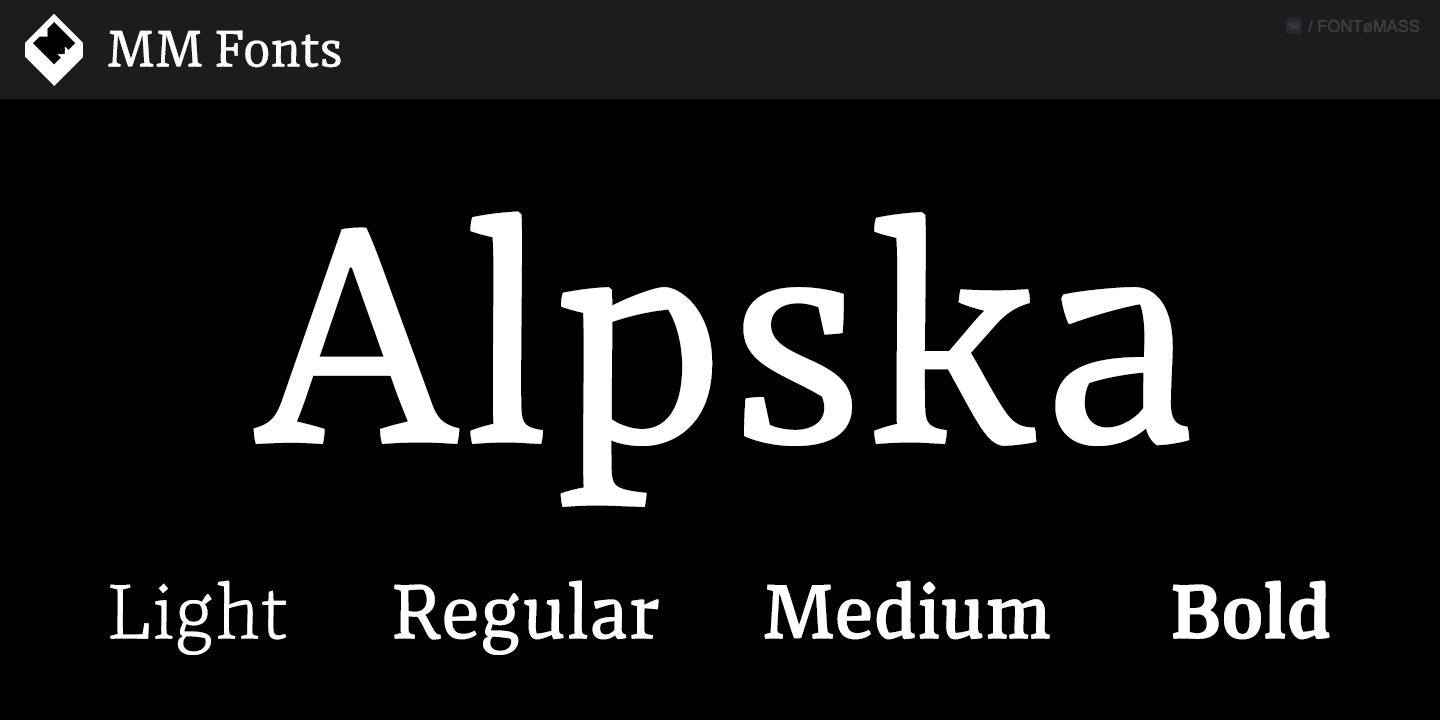 Ejemplo de fuente Alpska Regular